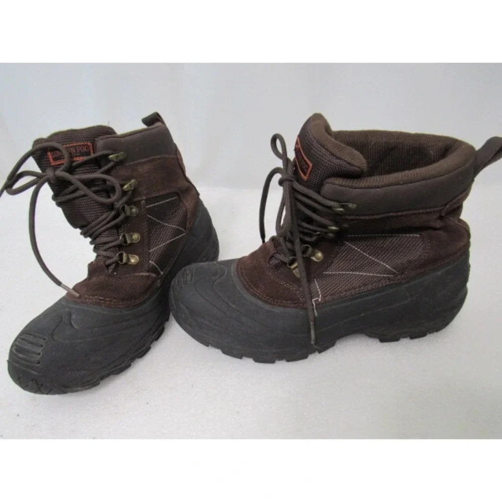 London Fog‎ Mens Thinsulate Snow Winter Boots Brown Lace Up Water Resistant 10 M